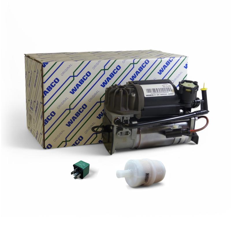 Komplett Kit OEM Wabco 4154033030 Kompressor inkl. Relais Filter 2113200304 Mercedes Benz E-Klasse W211 S211 OE 4154031120