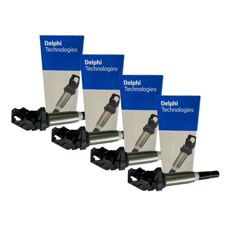 4x Original DELPHI Zündspulen GN10571-12B1 für BMW & MINI 4 + 6 + 8-Zylinder Benziner