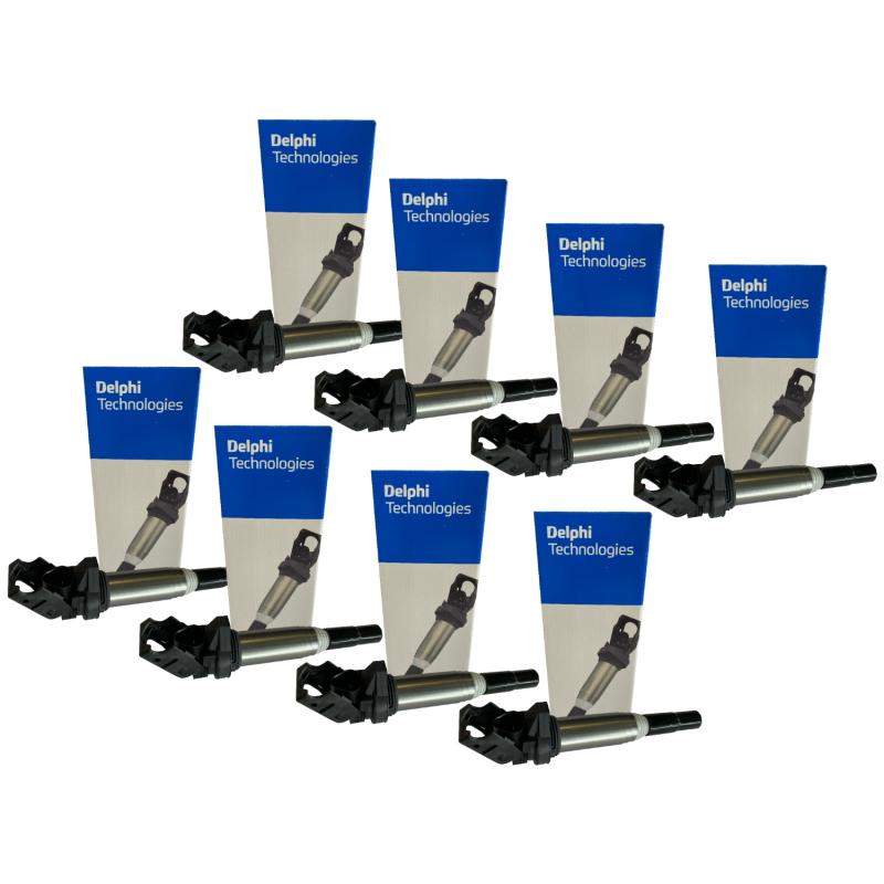 8x Original DELPHI Zündspulen GN10571-12B1 für BMW & MINI 4 + 6 + 8-Zylinder Benziner